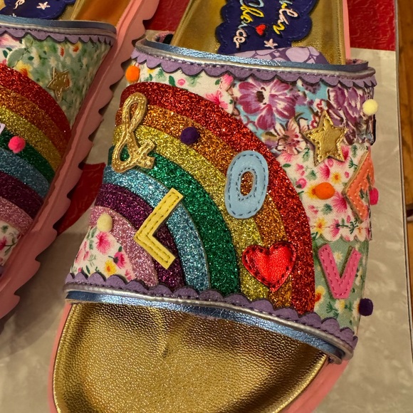 NIB Irregular Choice Peace ☮️ Heart ❤️ Sandals Size Women’s EU 37 (US 6) - Picture 8 of 12